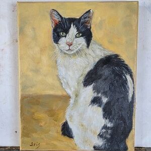Abstract oil Painting cute Cat